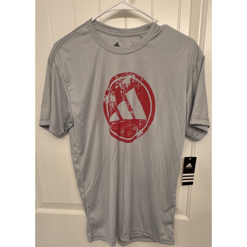 Adidas Men's Medium Printed Gray Tshirt New with Tags
